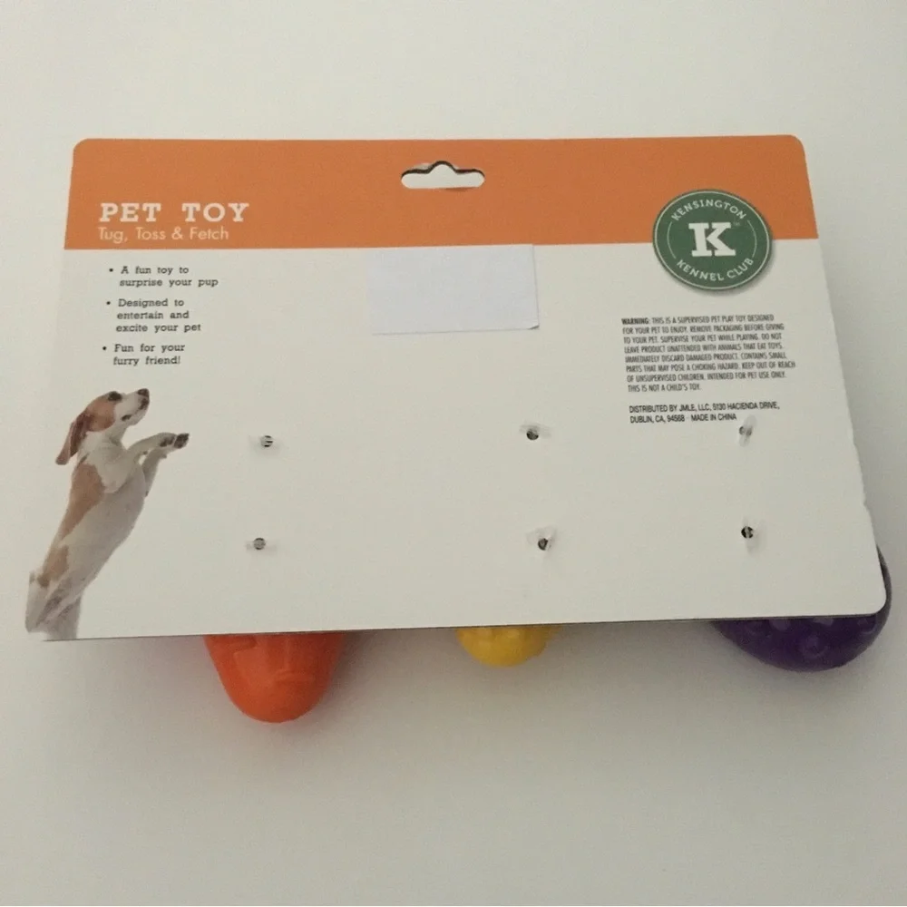 Dog Toys Set of 3 Veggies Durable Chewers NEW Kensington Kennel Club